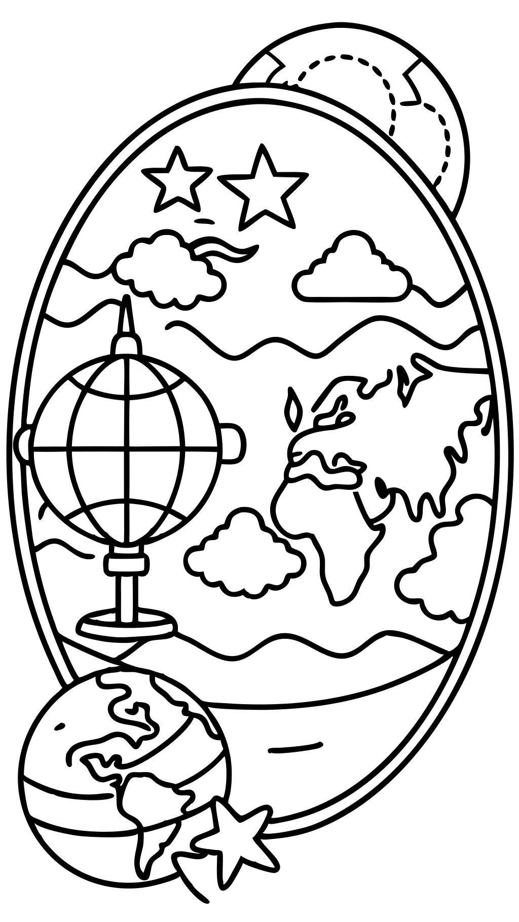 coloring pages of a globe